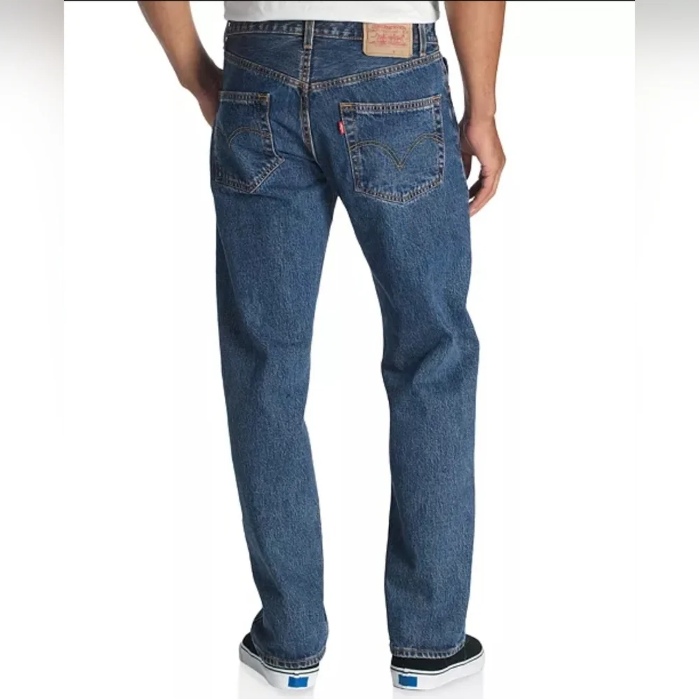 Levi's Mens 501 Regular Fit Straight Leg Dark Stone Wash Jean